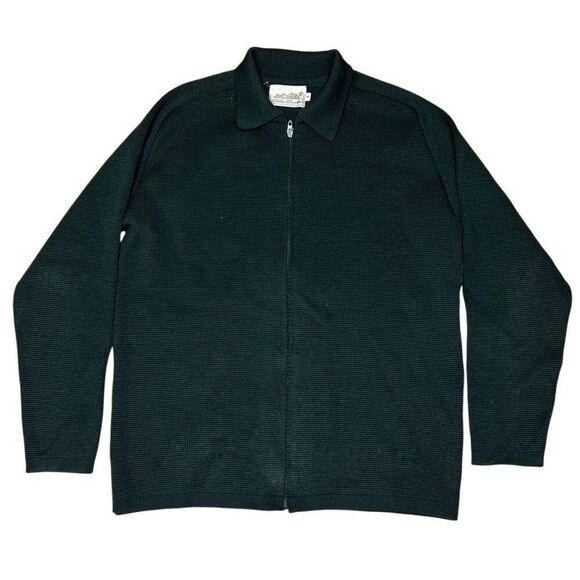Vintage 60s 70s Eddie Bauer Wool Full Zip Collared Sweater Small - Picture 1 of 5